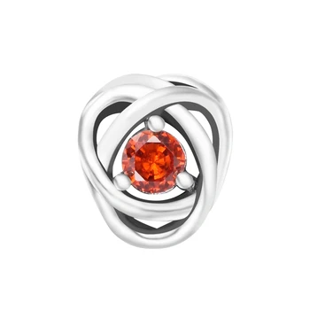 2022 Nowy 925 Srebro Prawdziwy Czerwony Okrąg Urok Kryształowe Koraliki Pasuje Do Europejskich Bransoletki Damskie DIY tworzenia Biżuterii Hurtowych