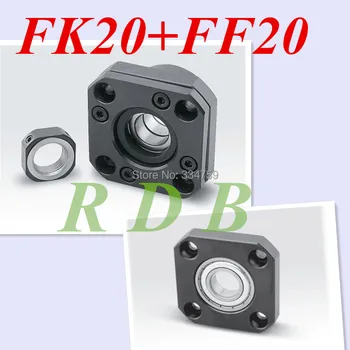 Darmowa wysyłka FK20 FF20 Podpórka podkładką śruby 2505 zestaw: 1 szt FK20 Stała strona + 1 szt FF20 Pływająca strona dla części CNC XYZ