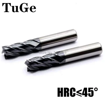 Frez Czołowych narzędzi ze stopu metalu frezu wolframu каннелюры rozcięcie HRC45 4 ciie HRC45 dla Mleć Węglika Frezu metalu
