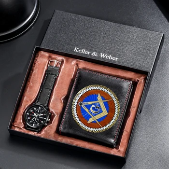 Mężczyźni Kwarcowe Zegarki Skórzane Portfele Zestaw Podarunkowy dla Mężczyzn Biznes zegarek Męski Zegarek Ze Stali Nierdzewnej Pudełko Zestaw Relogio Masculino