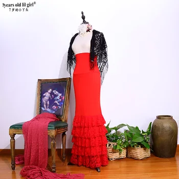 Sukienka Praktyka Tańca Flamenco Wielowarstwowa Hiszpańska Odzież Damska fishtail ENN03